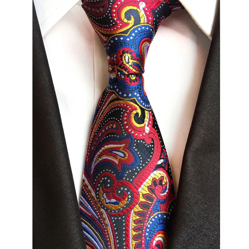 Мужские галстуки роскошные шелковые галстуки на шею 8 см Полосатый Цветочный Пейсли Классический галстук для мужчин Формальный Бизнес Свадебная вечеринка Gravata подарок - Цвет: YU-H44