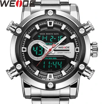 

WEIDE Watch Men Relogio Masculino Watch Quartz Movement Analogue LCD Digital Calendar Luxury Brand Military Wristwatch Men Watch