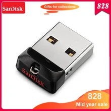 SanDisk CRUZER FIT CZ33 флеш-диск USB 2,0 32 Гб 16 Гб 64 Гб мини-накопитель PenDrives поддержка официальной проверки