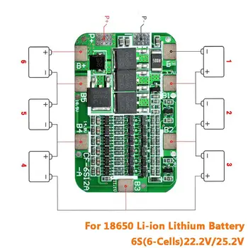 

6S 15A 24V PCB BMS Protection Board For 6 Pack 18650 Li-ion Lithium Battery Cell Module DIY Kit One Piece