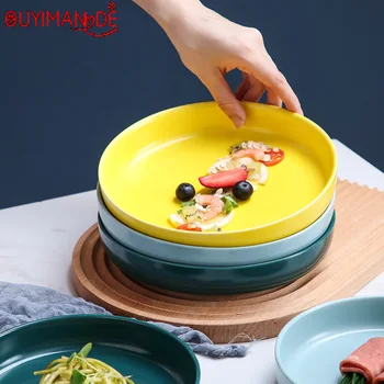 

Bakeware Ceramic Oven Dedicated Baking Bowl Dinner Plate Steak Home Deep Plate Salad Western Dinner Plate Creative Tableware