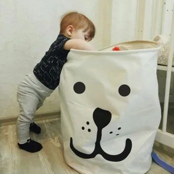 

Cozy Laundry Basket Toy Storage Box Large Bag Washing Dirty Clothes Big Basket Organizer Bin Handle For Baby kids Mama Dady