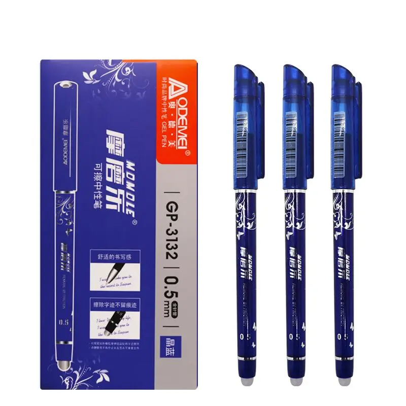 

3/6 Pcs/set 0.5mm Erasable Pen Refill Blue/Black Ink Magic Gel Pen for School Office Writing supply Exam Spare Kawaii Stationery