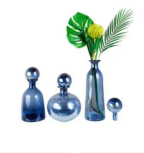 

NORDIC GLASS VASE TRANSPARENT BLUE FLORAL ARRANGEMENT HYDROPONIC FLOWERS CREATIVE VASES FLOWERPOT HOME DECOR FLOWER ADORNMENT