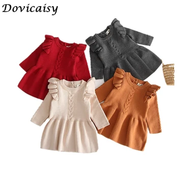 

Baby Girl Dress Autumn Winter Knitted Baby Dress Long Sleeve Christmas Birthday Toddler Girls Dress Cotton Baby Clothes