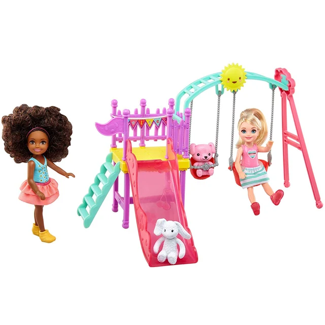 Barbie Club Chelsea Swingset Playset Chelsea Doll with Swing Set Play House Doll Set Toy Girl Brinquedos Gift FTF93 2