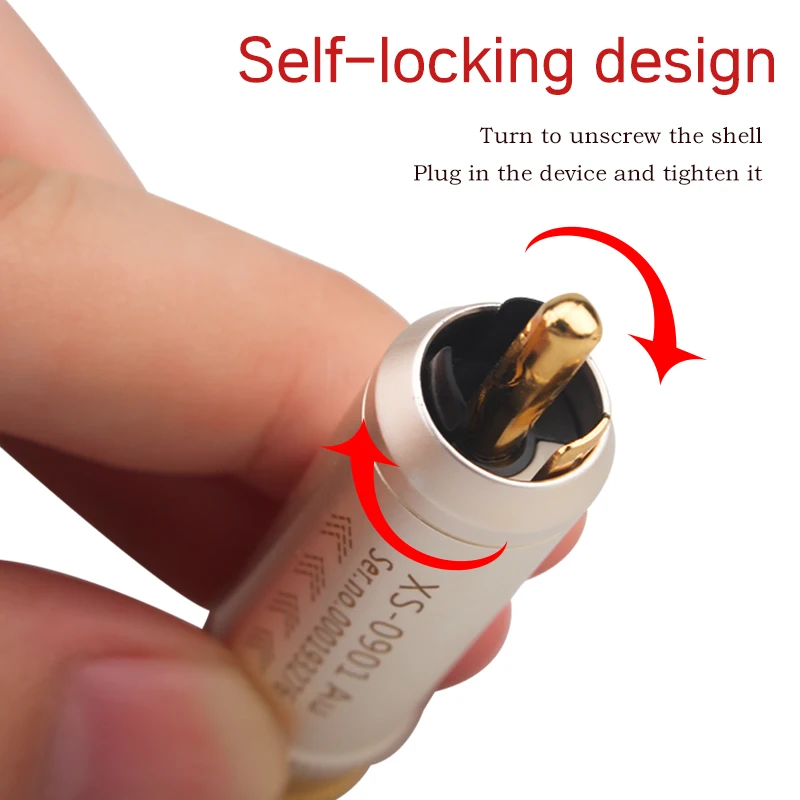 Escudo de Cobre Banhado a Ouro Tomada de Áudio Amplificador de Potência de Alta Áudio e Conexão de Vídeo Pces Xangsane Vermelho Rca Fidelidade Plug 4 - 8 16 - Image 3