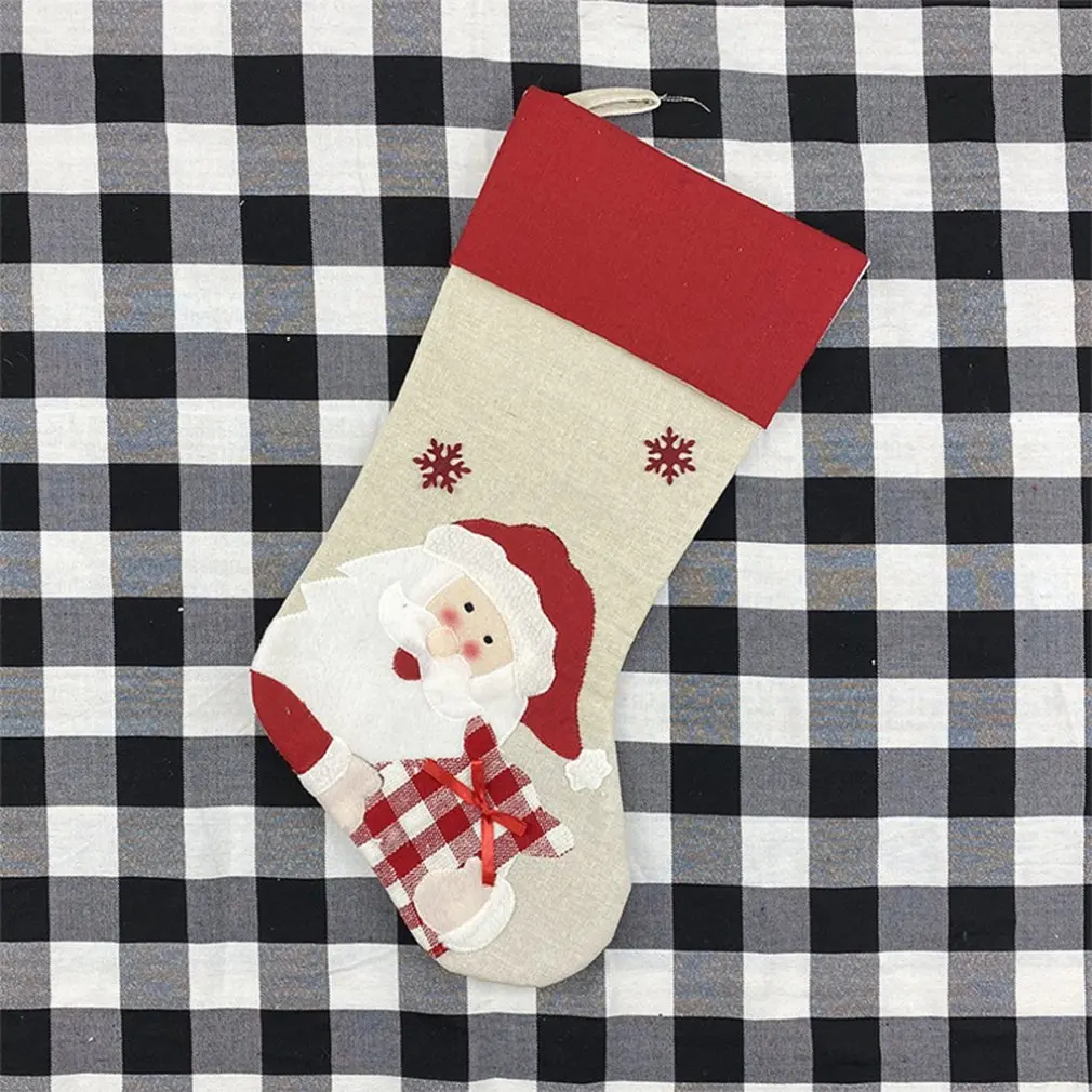 

Mini Christmas Tree Hanging Stockings Socks Santa Claus Candy Gift Bag Christmas Decorations For Home Festival Party Ornaments