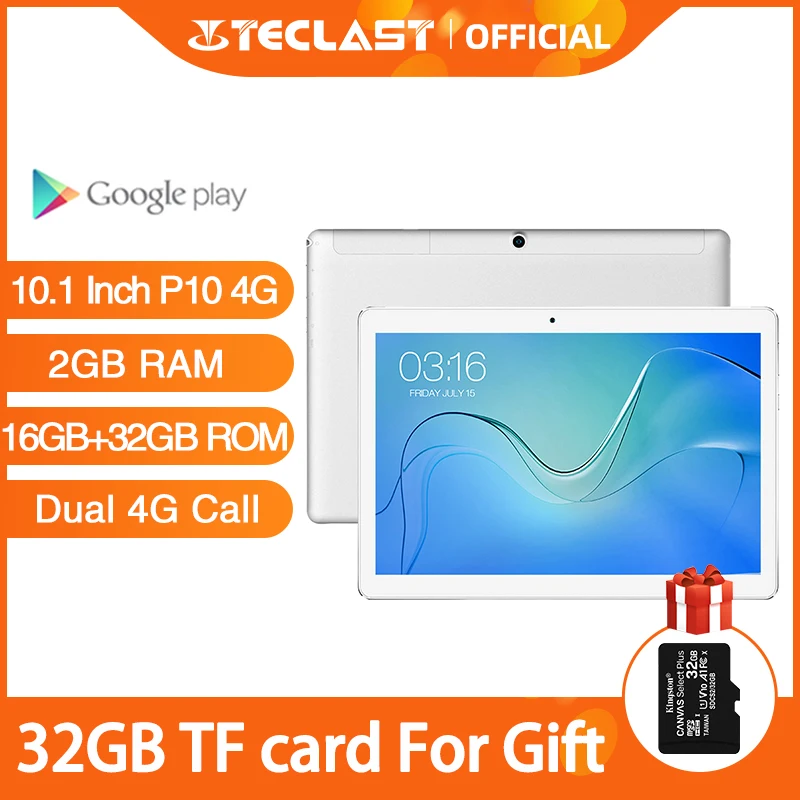 Teclast P10 4G 10 1 дюйма планшетный ПК с системой андроида и 8 MTK6737 4 ядра Dual Core call GPS
