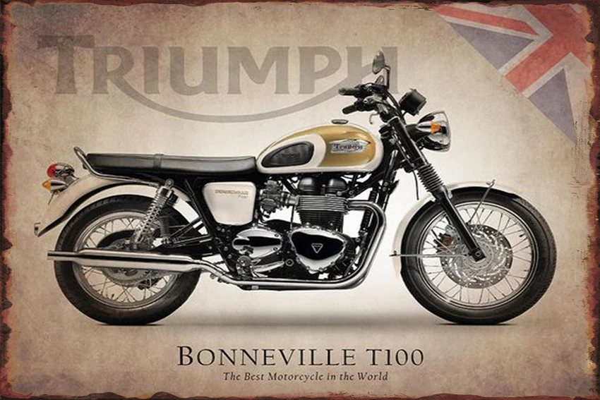 Прозрачный Винтажный домашний декор "Triumph Stets Fahrbereit" винтажные металлические знаки бляшки и знаки домашний декор тарелки Ретро Размер: 20*30 см - Цвет: Прозрачный