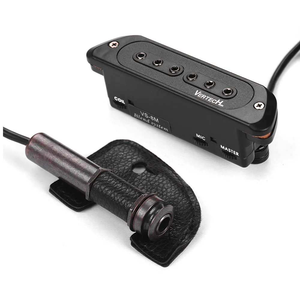 VERTECHnk VS-8M активная розетка для гитары Датчик захвата Humbucker+ Mic двойной пикап с 6,35 мм гнездо пуговицы регулятор громкости