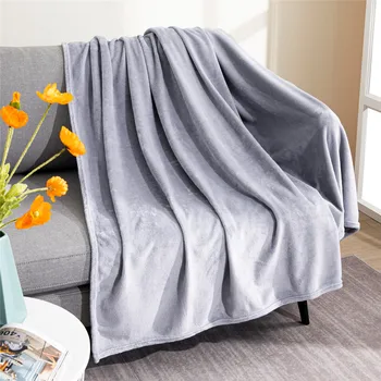 Winter Pure Color Super Warm Soft Blanket Coral Fleece Blanket Sofa Bed Travel Plaid Sheet Blankets and Throws   Soft Blanket