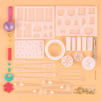 

127Pcs Bracelet Pendant Beads Silicone Mold Resin Moulds Jewelry Craft Making