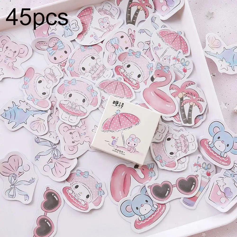 45 шт. Кокосовая пальма Фламинго самоклеющиеся Scarpbooking стикеры DIY Дневник наклейка дневник планировщик альбом винтажное Украшение печать