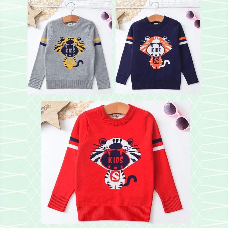 

2019 New Kids Sweaters Boys Girls Fashion Warm Pullovers Round Neck Knit Sweater Age 3-8 Years