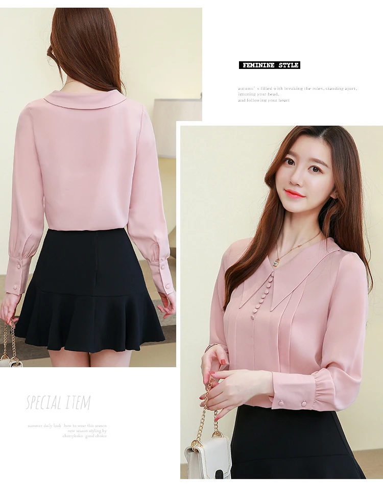 Moda mulheres Топы Blusas Топы Blusas рубашки Banca рубашки новые блузки шифоновые mulheres camisa манга longa 713B3