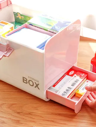 Органайзер, медицинский ящик, портативный медицинский набор, для хранения лекарств, многослойный Набор для первой помощи, ящик, переносной пластиковый ящик