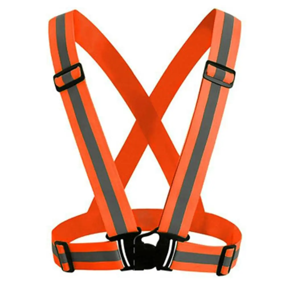 Светоотражающие ремни для ночного бега Светоотражающая одежда светоотражающий жилет Регулируемый жилет безопасности Светоотражающая резинка - Название цвета: orange