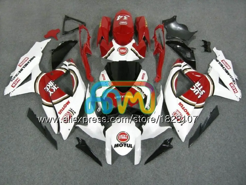 Комплект для SUZUKI GSXR белого и синего цвета 600 750 CC GSX R600 GSXR600 08 09 10 38BS. 20 GSX-R600 GSXR-750 K8 GSXR750 2008 2009 2010 обтекатель - Цвет: No. 5