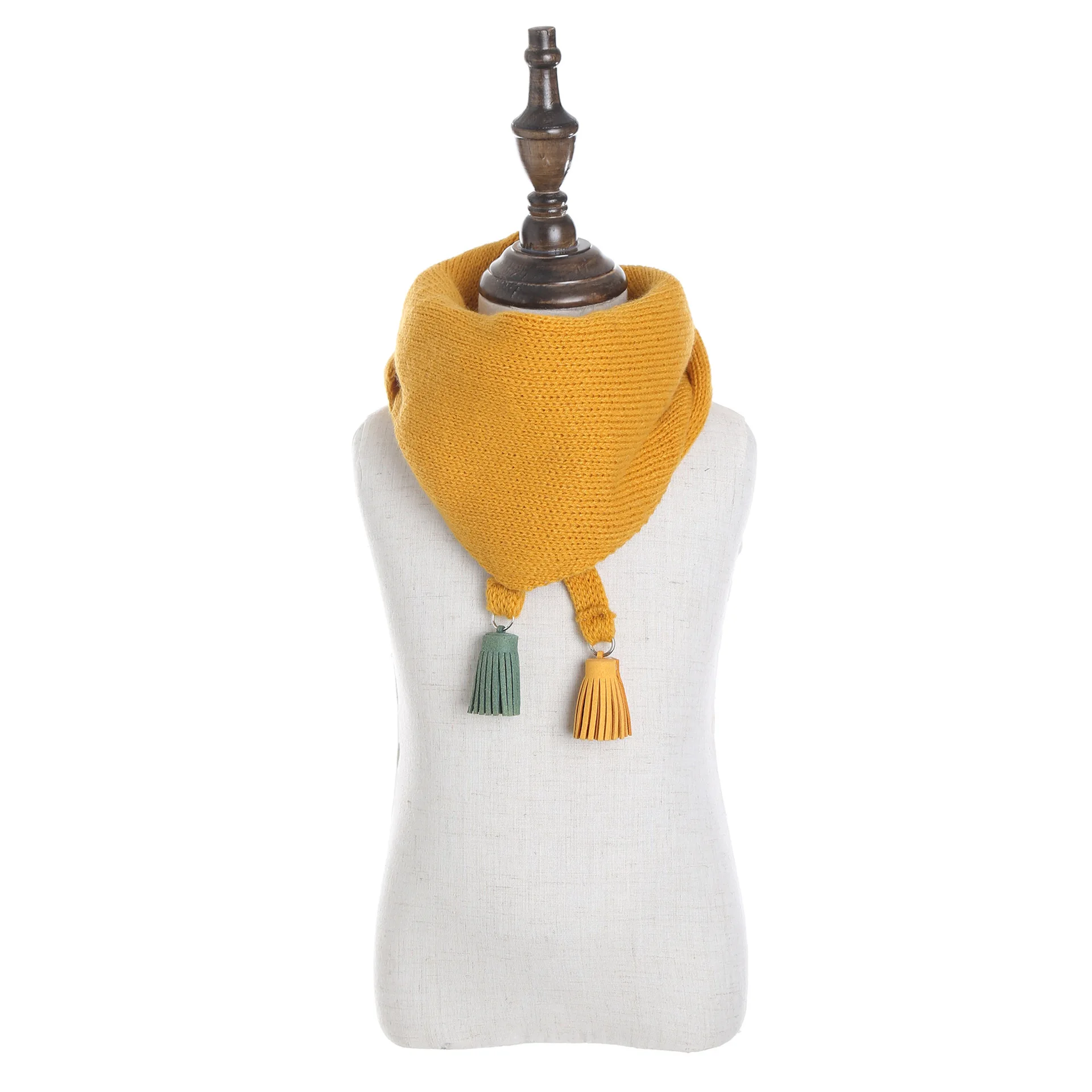 Женский зимний кашемировый шарф-пончо и накидки снуд женское одеяло пашмины шарфы теплый палантин шаль с кисточками палантины - Цвет: Цвет: желтый