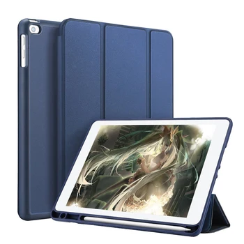 

For IPad 9.7 Inch Tablet PC Case / Back Cover Case with Touch-Pen Anti-Lost Card Slot Design PU Protective Case