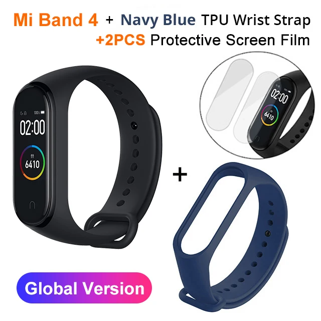 Xiaomi mi Band 4 SmartBand mi Band 4 Браслет фитнес-трекер для измерения сердечного ритма Bluetooth 5,0 50 м водонепроницаемый - Цвет: miband4 N NavyBlueSt