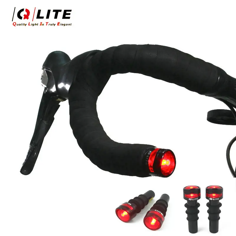 

Q-LITE Bicycle Light Bike Handlebar End Light LED Bike Light MTB / Road Bike Handlebar Taillight Cycling Safety Lights