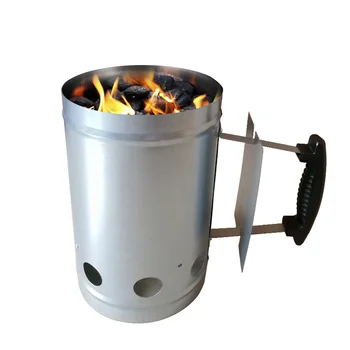 

Briquette Outdoor Cooking Galvanized Sheet For BBQ Quick Charcoal Chimney Starter Safe Basket Camping Picnic Grill Can Canister