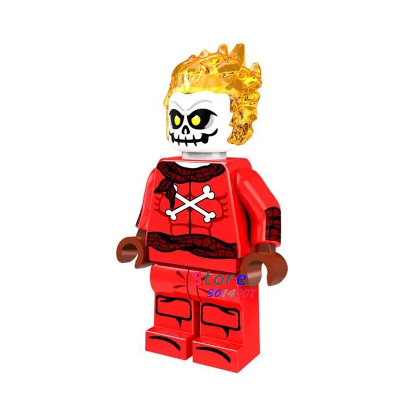 pg235 50 шт. Супер герои marvel dc comics модель Пылающий Череп Ghost Rider строительные блоки, друзья хобби Игрушки для мальчиков - Цвет: pg235