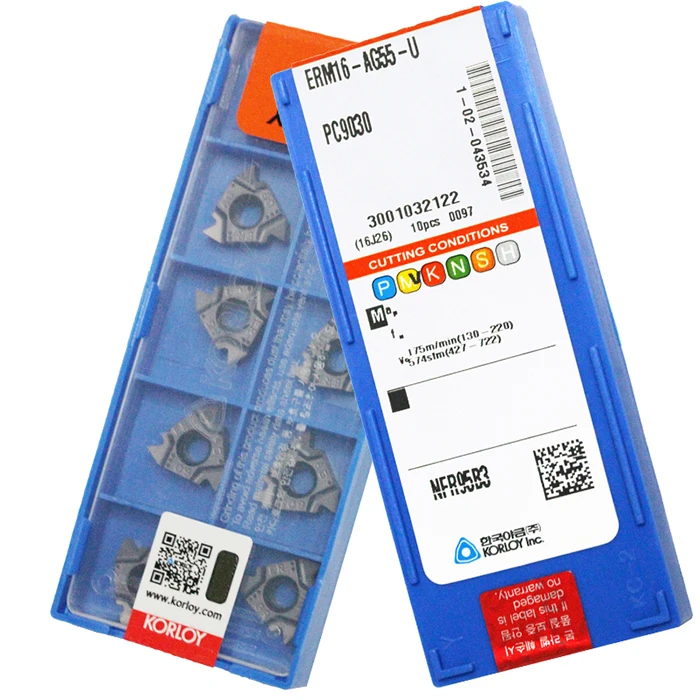 Оригинальные Корея KORLOY ERM16-11W-U PC9030 ERM16-AG55-U PC9030 FG0300R-03 NC3030(10 шт./лот) резец для внутренней обточки вставки