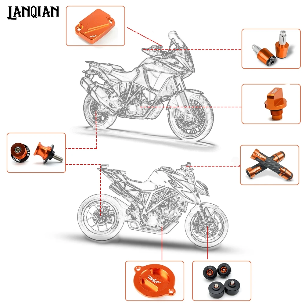 Для KTM Duke 390 125/200/250 Аксессуары для мотоциклов моторное масло шапки руль заканчивается Duke390 2013- DUKE 250