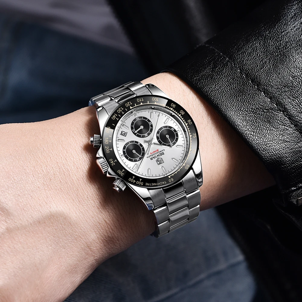 Luxury Brand Chronograph Waterproof Stainless Steel Male Sport Watches