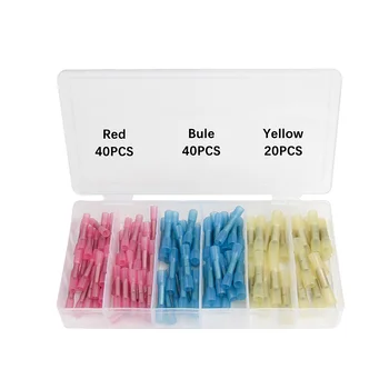 

100Pcs Waterproof Heat Shrink Butt Connectors Set Electrical Wire Connector Splice Cable Crimp Terminals Connectors 22-10 AWG