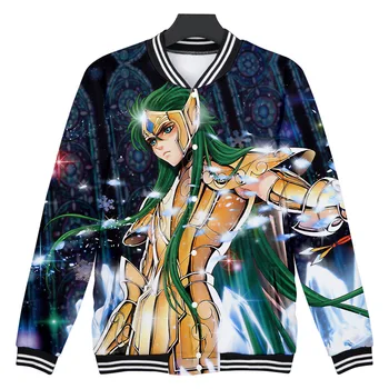 

Japan Anime Saint Seiya Baseball Jacket Men Bomber Jacket Streetwear Casual Tracksuit Hip Hop Baseball Uniform Cosplay Costume