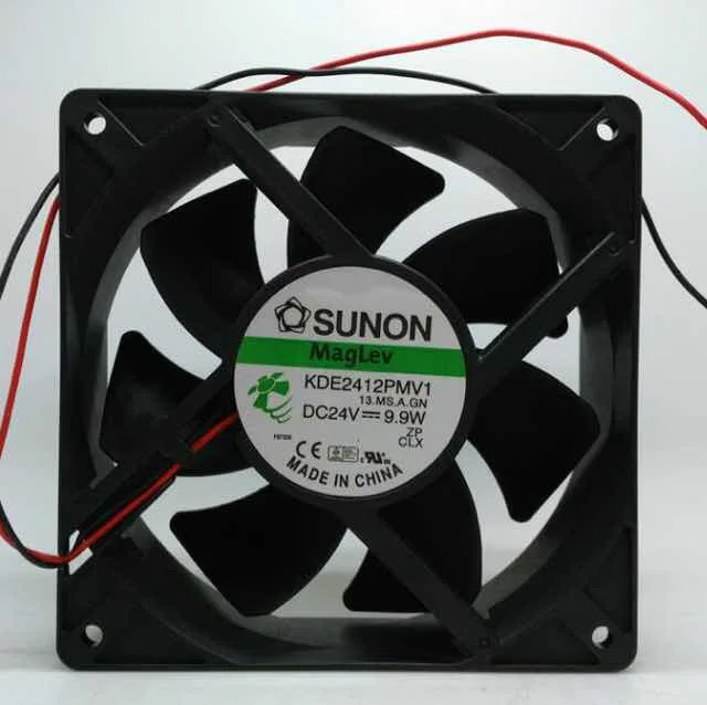 Оригинальный вентилятор охлаждения Sunon KDE2412PMV1 DC 24V 9 W 12 см 120*120*38 мм 2 провода|Карты