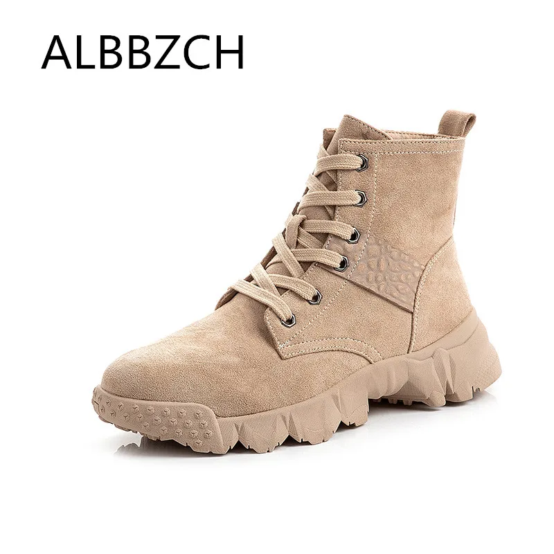 

Autumn Winter Women's Suede Nubuck Chelsea Ankle Boots Women Fashion Platform Motorcycle Boots High Top Casual Dad Shoes Woman