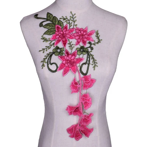 1 шт. вышитые цветы пришить патчи ПРИШИТАЯ аппликация значок для шитья Ремесло вышитые DIY для одежды брюки NL399 - Цвет: Rose Pink