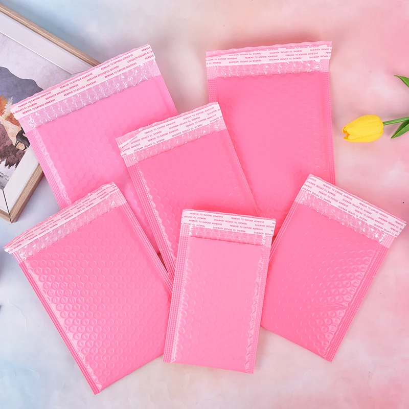 10pcs Pink Paper Mailer Bags Mailing Bag Packaging Padded Mailers