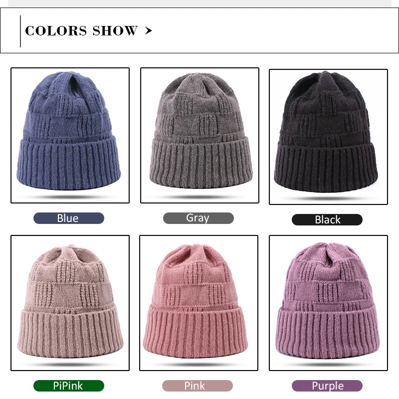 Зимняя кашемировая шапка для женщин Beanie хип хоп Милая зимняя шапочка вязаная теплая шапка шапки унисекс теплая шапочка-бини