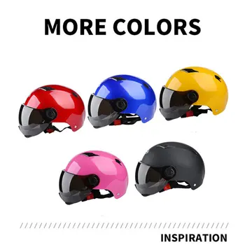 

Motorcycle Open Face Half Helmet with Sun Visor Electric Bicycle Riding Adjustable Helmet Safety Hard Hat Motocross Helmet