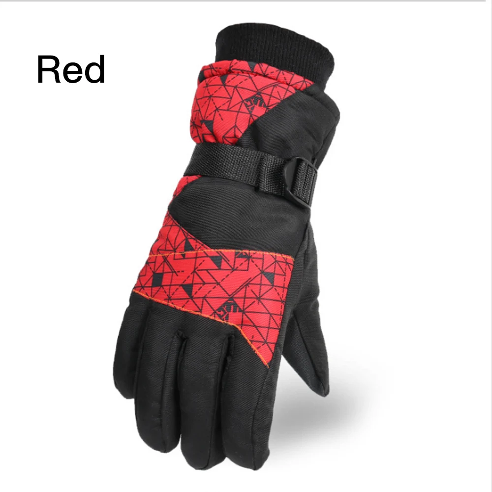 Водонепроницаемые перчатки, зимние теплые перчатки с сенсорным экраном, с подогревом, для спорта на открытом воздухе, для катания на лыжах, мотоциклетные перчатки, спортивные, полный палец - Цвет: Красный