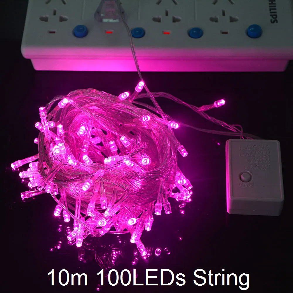 10M Light Pink Фея 2,5 м занавес светодиодный гирлянда для свадьбы Рождественская гирлянда для домашней вечеринки украшение лампы лампочки в форме звезд праздничный свет - Цвет: 10M Light Pink