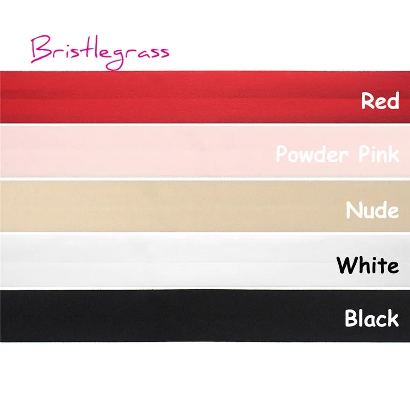 

BRISTLEGRASS 100 Yard by Roll 1" 25mm Solid Matte Non-Shiny Foldover Elastic FOE Spandex Band Hair Tie Headband Dress DIY Sewing
