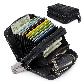 

Crocodile Pattern Short Wallet Card Bag 2020 Real Leather Large Capacity Organ Card Cover Multi Function Zero Wallet Coin Purse