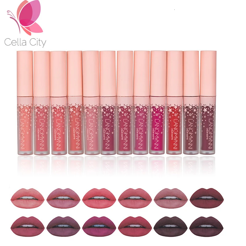 Матовый набор для губ Cellacity матовых помад водостойкий питательный бархатная
