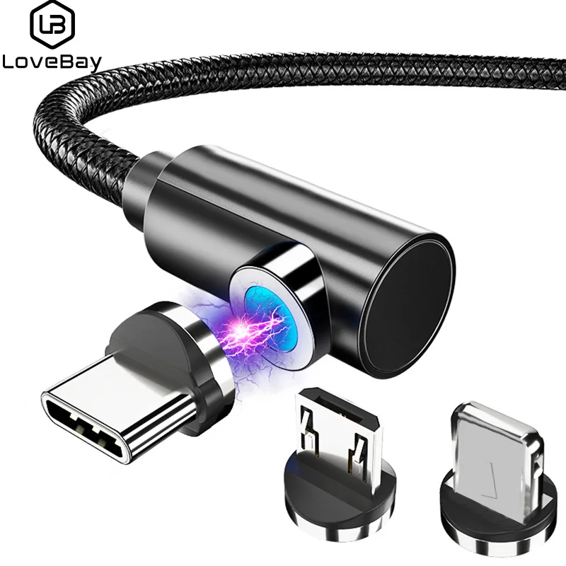 Lovebay 2 м Быстрый Магнитный кабель type C Micro usb зарядка для iPhone samsung Android мобильный телефон Магнитный кабель зарядное устройство кабель