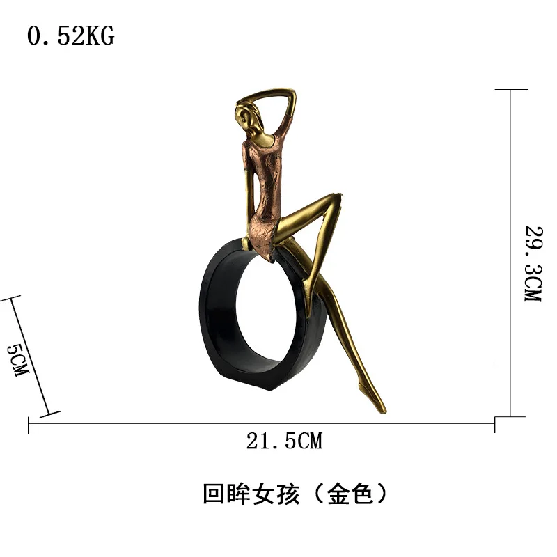 Европа леди статуя абстрактная скульптура смола для чтения девушка статуэтки настольные ремесла подарки на день рождения украшения дома аксессуары - Цвет: Золотой