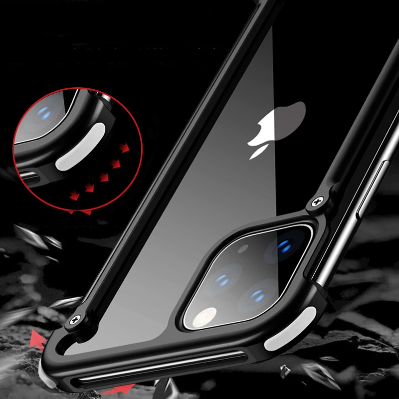 Алюминиевый металлический бампер Oatsbasf для Apple iPhone 11/Pro/Max, Роскошный чехол-подушка безопасности, Жесткий Чехол для iPhone 11