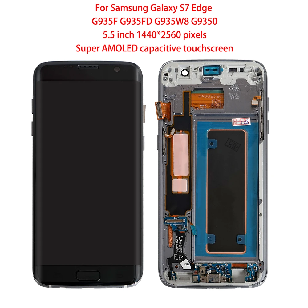 ЖК дисплей AMOLED для Samsung Galaxy S7 Edge G935 сенсорный экран с дигитайзером и рамкой G930F