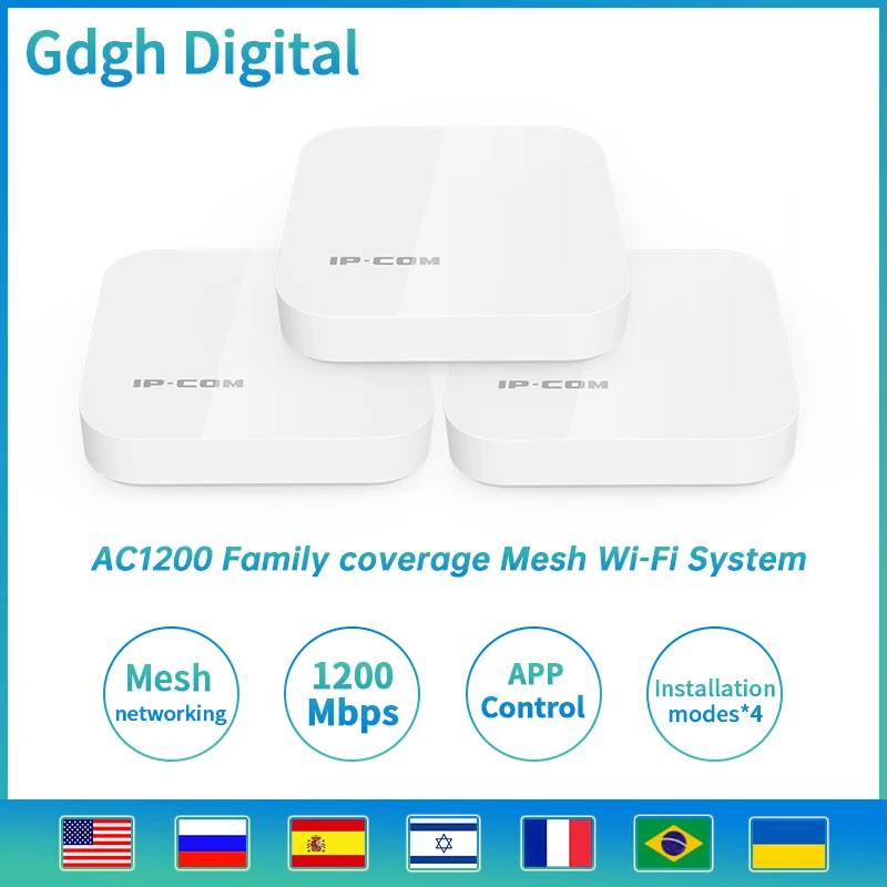 PROD 4000862546155 IP-COM Whole Home Mesh WiFi Gigabit Router With
AC1200 2.4G/5.0GHz WiFi System Wireless Router And Repeater English
Firmware